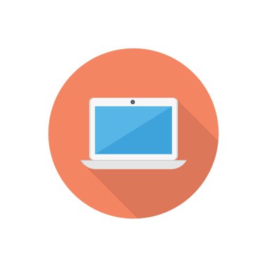 dizüstü bilgisayar vektörü düz renk simgesi