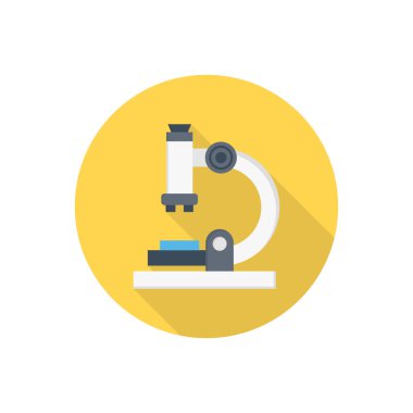 mikroskop vektörü düz renk simgesi