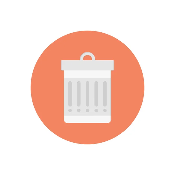 Vector Contenedor Basura Icono Color Plano — Vector de stock