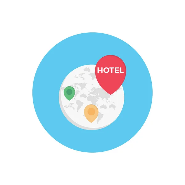 Hotel Vector Icono Color Plano — Vector de stock