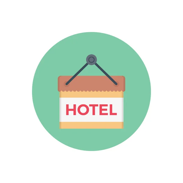 Hotel Vector Flat Color Icon — Stock Vector