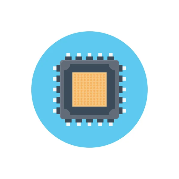 Icono Color Plano Vector Cpu — Archivo Imágenes Vectoriales