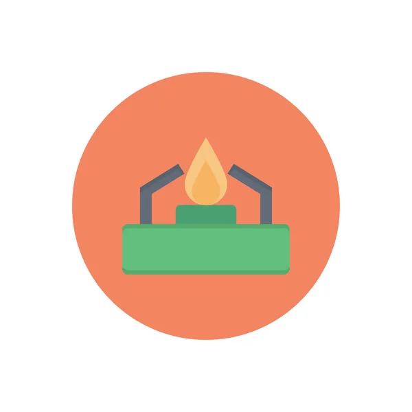Burner Vector Flat Color Icon — Stock Vector