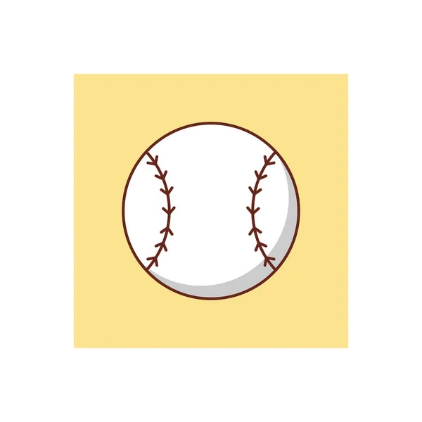 Icona Colori Piatta Del Vettore Baseball — Vettoriale Stock