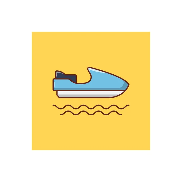 Boat Vector Flat Color Icon — Stock Vector