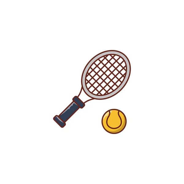 Vector Tenis Icono Color Plano — Vector de stock