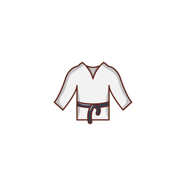 Karate Vector Vlakke Kleur Pictogram — Stockvector