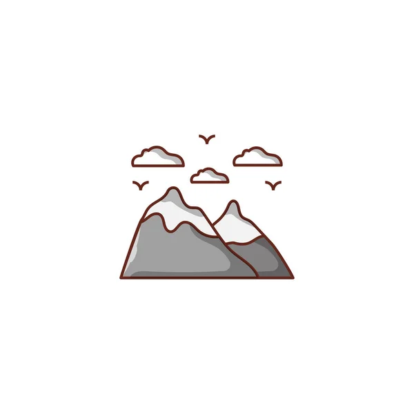 Mountain Vector Flat Color Icon — Stock Vector