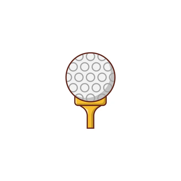 Vector Golf Icono Color Plano — Archivo Imágenes Vectoriales