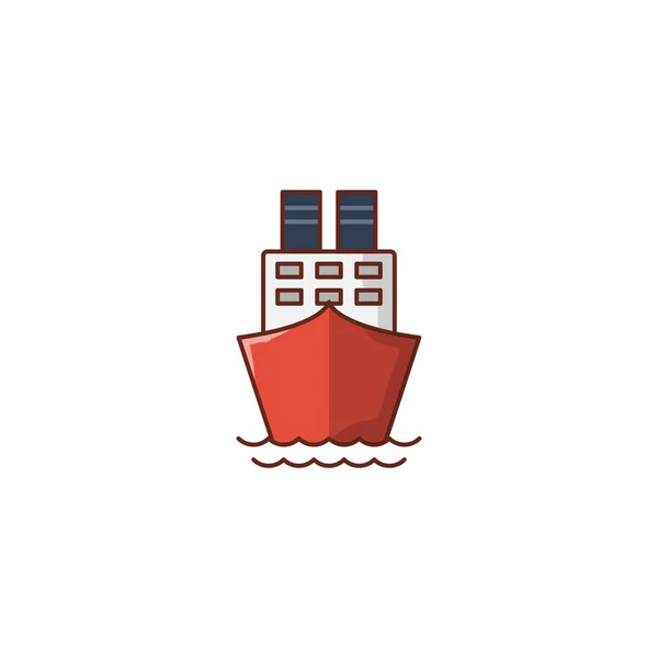 Ship Vector Flat Color Icon — Stock Vector