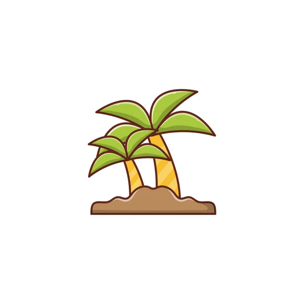 Ikona Ploché Barvy Palmového Vektoru — Stockový vektor