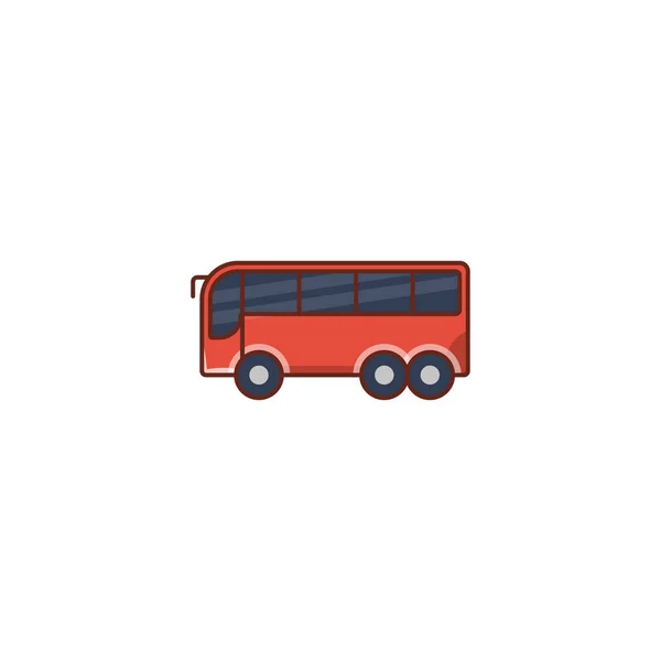 Vector Bus Icono Color Plano — Archivo Imágenes Vectoriales