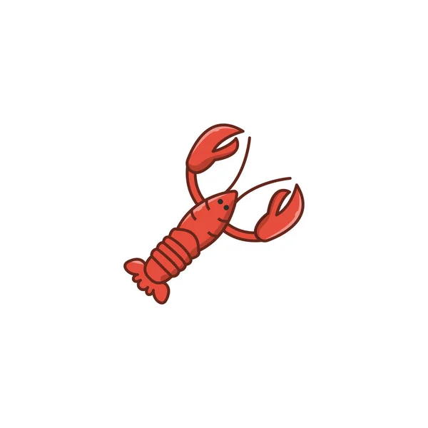 Prawn Vector Flat Color Icon — Stock Vector