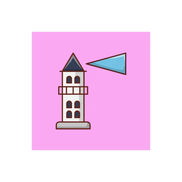 Lighthouse Vector Flat Color Icon — Stock Vector