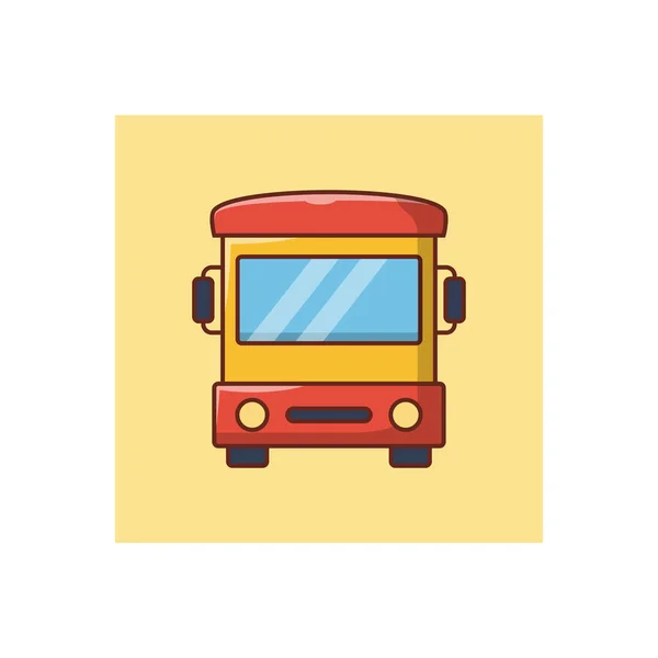 Bus Vector Flat Color Icon — Stock Vector