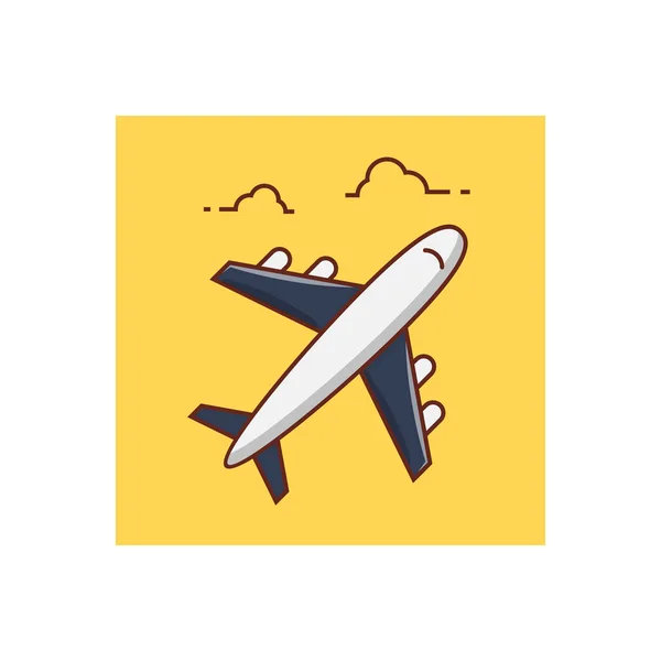 Flugvektor Flache Farbe Symbol — Stockvektor