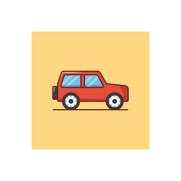 Icône Couleur Plate Vecteur Jeep — Image vectorielle