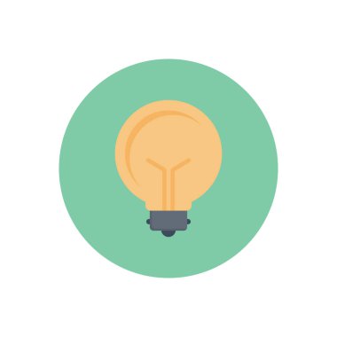 ampul vektörü düz renk simgesi