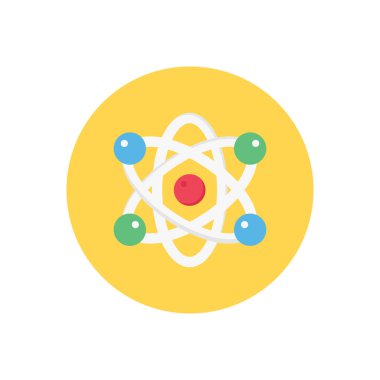 molekül vektörü düz renk simgesi