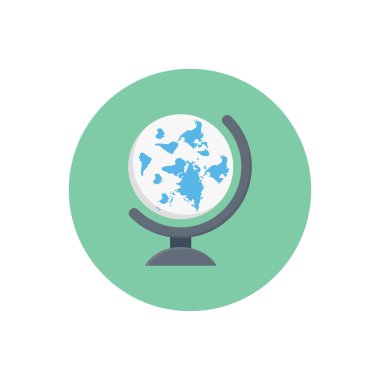 dünya vektörü düz renk simgesi