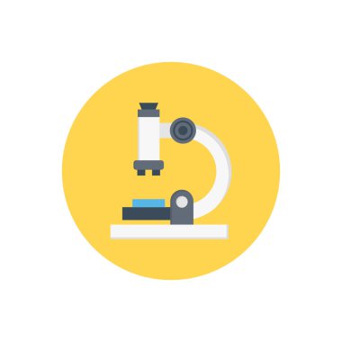 mikroskop vektörü düz renk simgesi