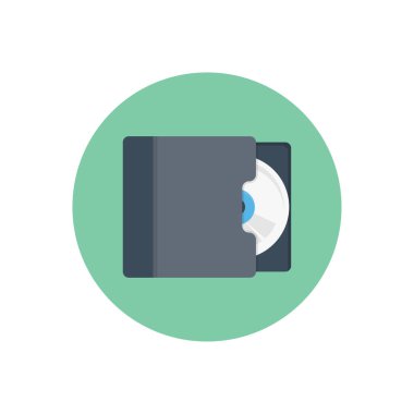 DVD vektör düz renk simgesi