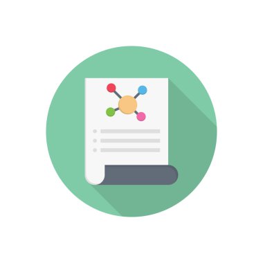 Bilim raporu vektörü düz renk simgesi