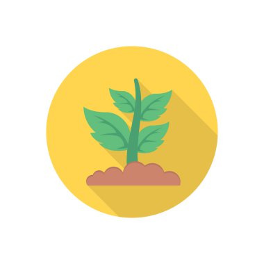 yeşil bitki vektörü düz renk simgesi