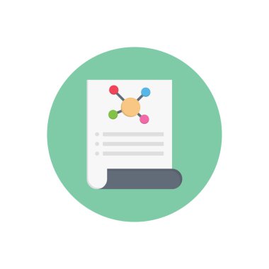 Bilim raporu vektörü düz renk simgesi