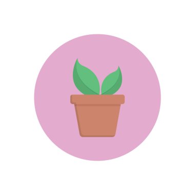 Doğa bitkisi vektörü düz renk simgesi