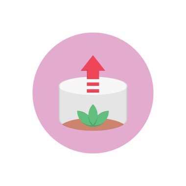 büyüme yaprağı vektörü düz renk simgesi