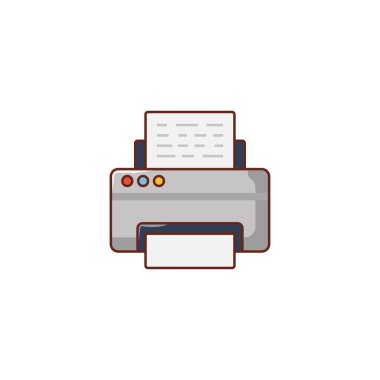 yazıcı vektörü düz renk simgesi