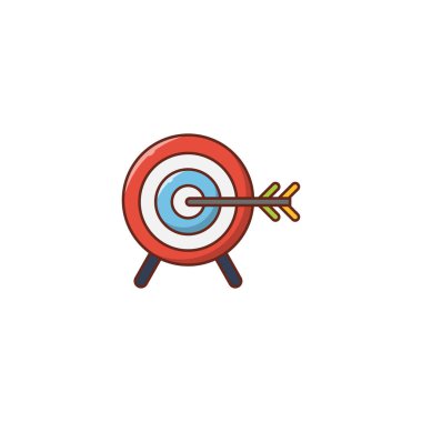 hedef başarı vektörü düz renk simgesi