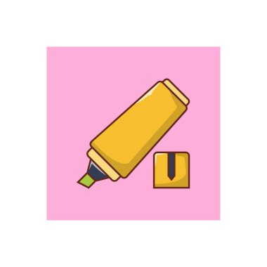 Vurgulayıcı vektör düz renk simgesi
