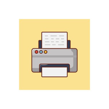 yazıcı vektörü düz renk simgesi