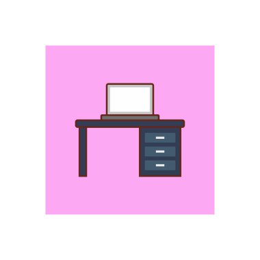 işyeri vektörü düz renk simgesi