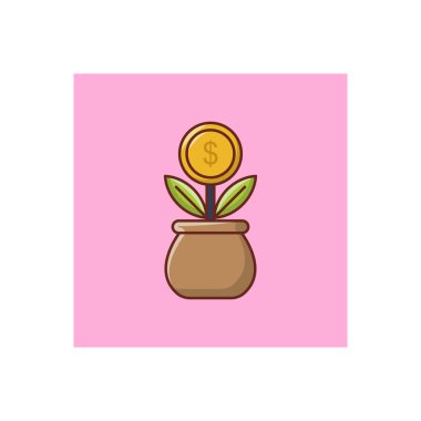 büyüme vektörü düz renk simgesi