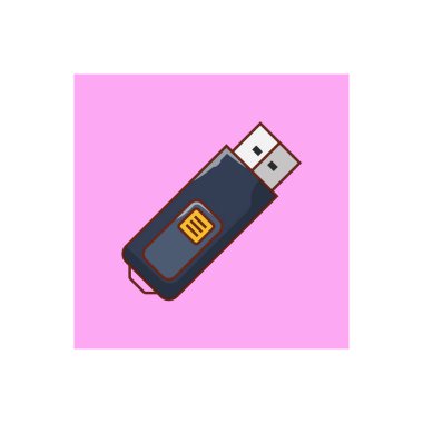 usb vektör düz renk simgesi