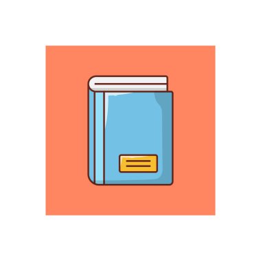 kitap vektörü düz renk simgesi