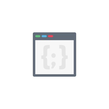 Kodlama vektörü düz renk simgesi