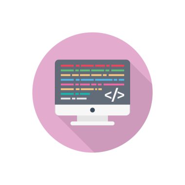 ekran kodlama vektörü düz renk simgesi