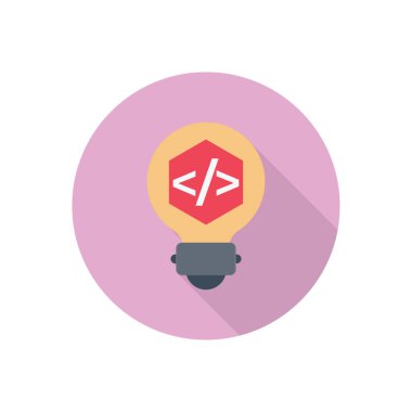 Kodlama fikri vektörü düz renk simgesi