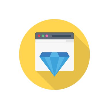 Elmas web sayfası düz renk simgesi