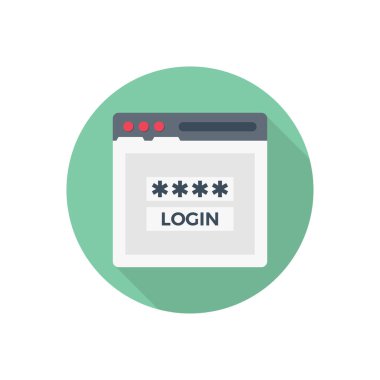 giriş parolası vektörü düz renk simgesi