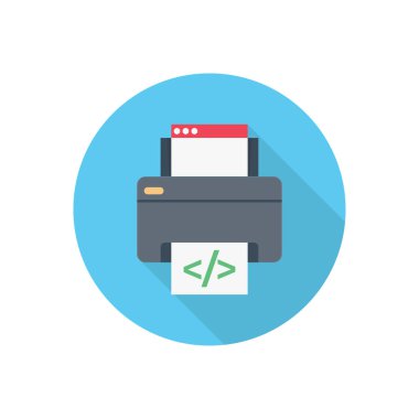 yazıcı vektörü düz renk simgesi