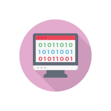 Kodlama vektörü düz renk simgesi