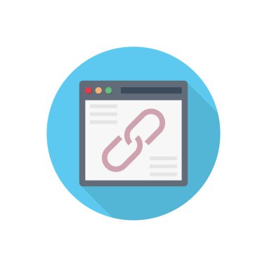 Web sayfası linki vektör düz renk simgesi
