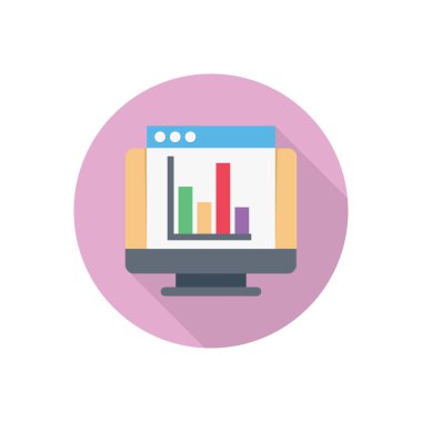 Web sayfası çizelgesi düz renk simgesi