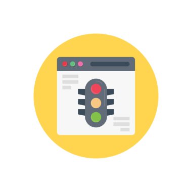 Web sayfası sinyal vektörü düz renk simgesi