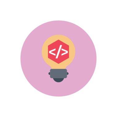 Kodlama fikri vektörü düz renk simgesi